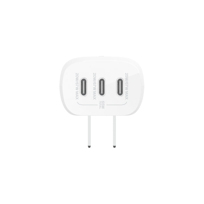 Belkin 67W Triple USB-C Ports PD Wall Charger with PPS (25W+20W+20W)