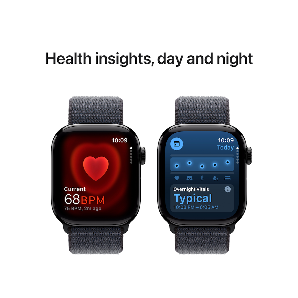 Apple Watch Series 10 42mm Jet Black Aluminium Case with Ink Sport Loop
