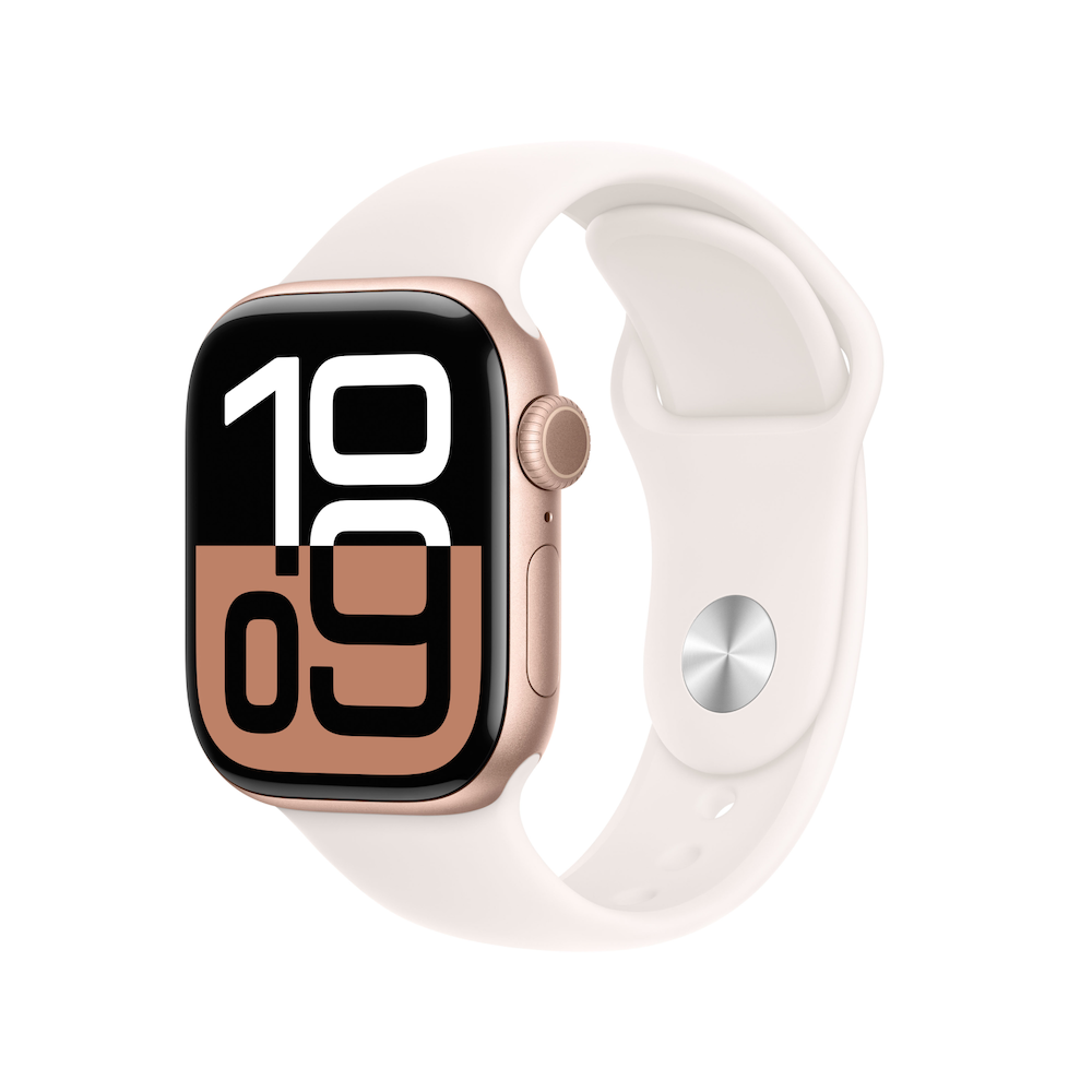 Apple Watch Series 10 42mm Rose Gold Aluminium Case with Light Blush Sport Band