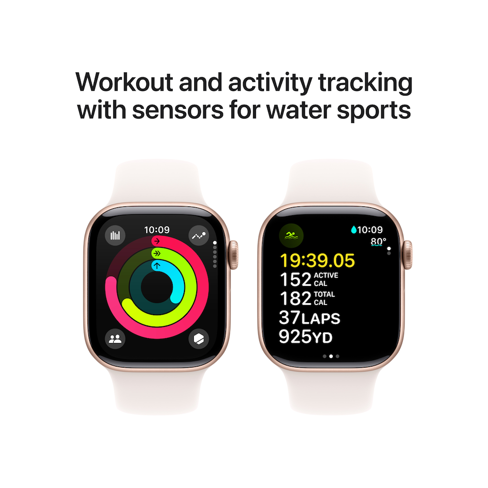 Apple Watch Series 10 42mm Rose Gold Aluminium Case with Light Blush Sport Band