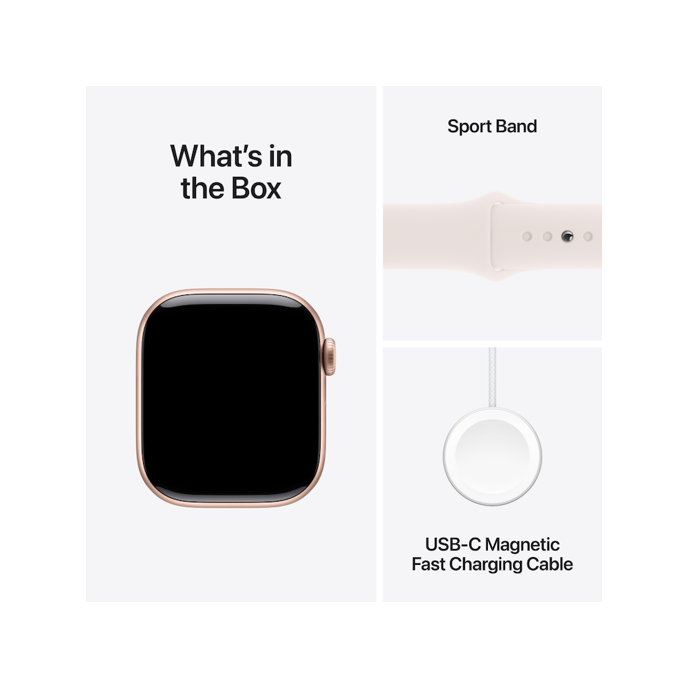 Apple Watch Series 10 42mm Rose Gold Aluminium Case with Light Blush Sport Band