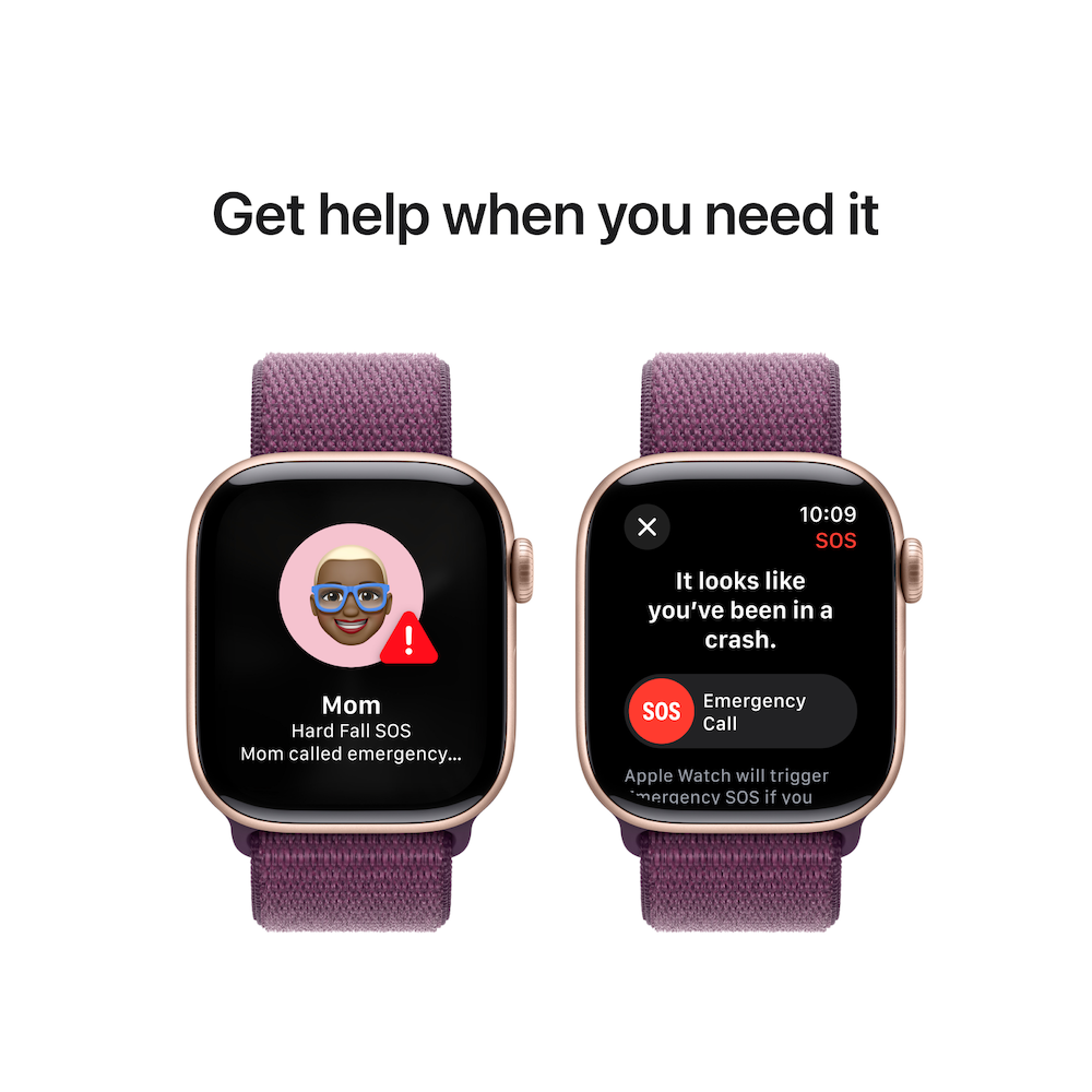 Apple Watch Series 10 - 42mm Rose Gold Aluminium Case with Plum Sport Loop
