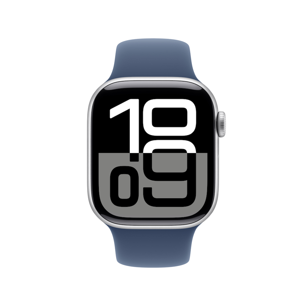 Apple Watch Series 10 42mm Silver Aluminium Case with Denim Sport Band