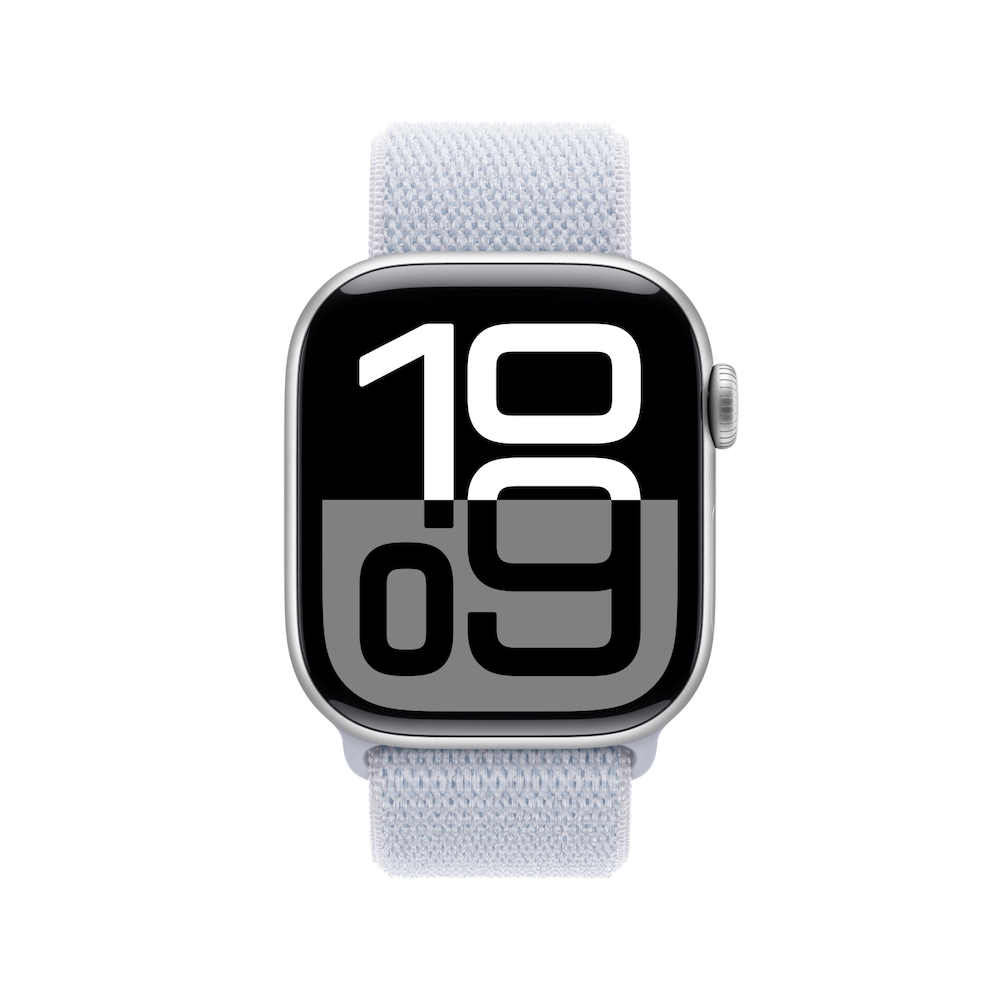 Apple Watch Series 10 42mm Silver Aluminium Case with Blue Cloud Sport Loop