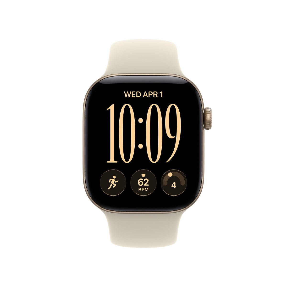 Apple Watch Series 12 GPS 46mm Light Gold Aluminium Case with Sand Sport Band - M/L