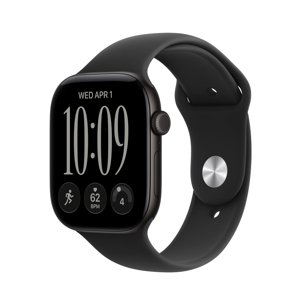Apple Watch Series 12 GPS 42mm Black Aluminium Case with Black Sport Band - M/L