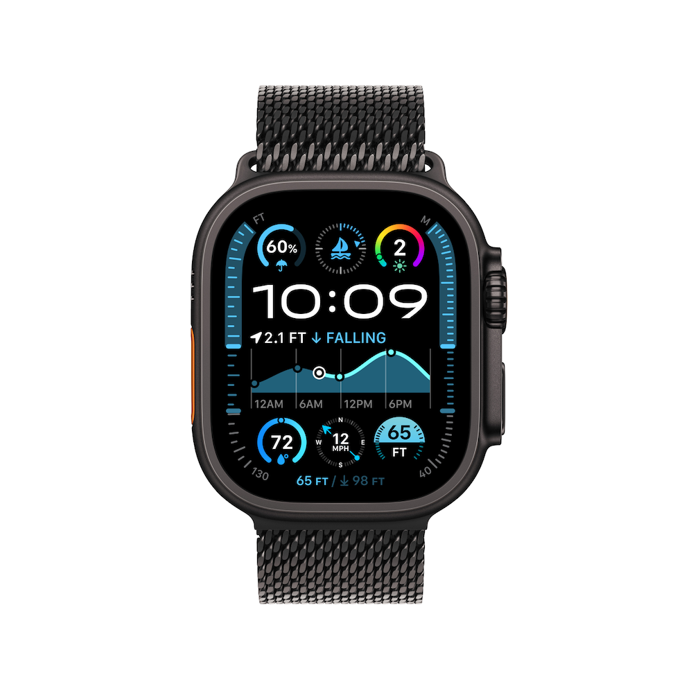 Apple Watch Ultra 2 Black Titanium Case with Black Milanese Loop