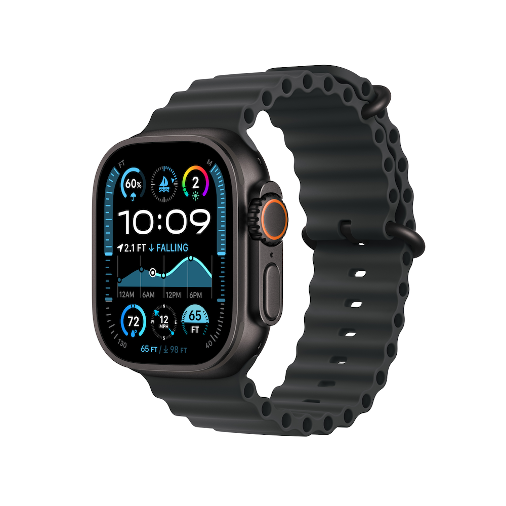 Apple Watch Ultra 2 Black Titanium Case with Black Ocean Band