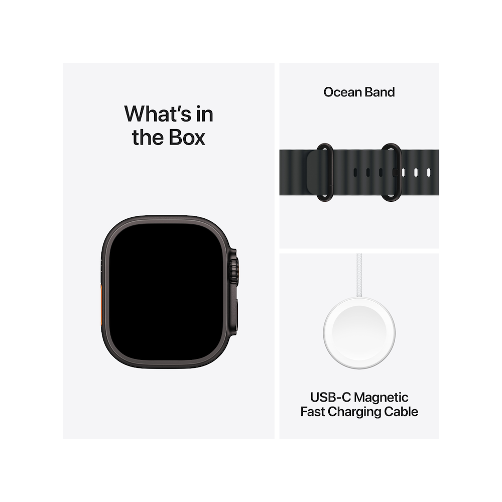 Apple Watch Ultra 2 Black Titanium Case with Black Ocean Band