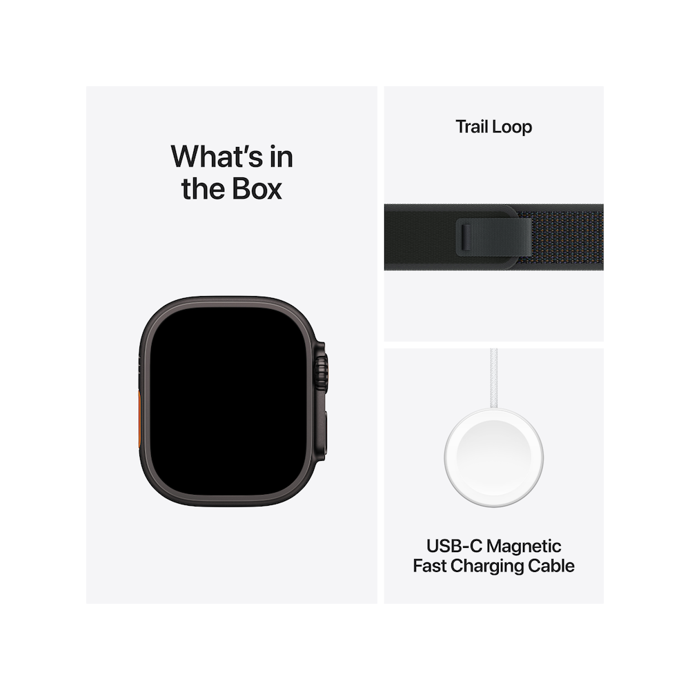 Apple Watch Ultra 2 Black Titanium Case with With Trail Loop