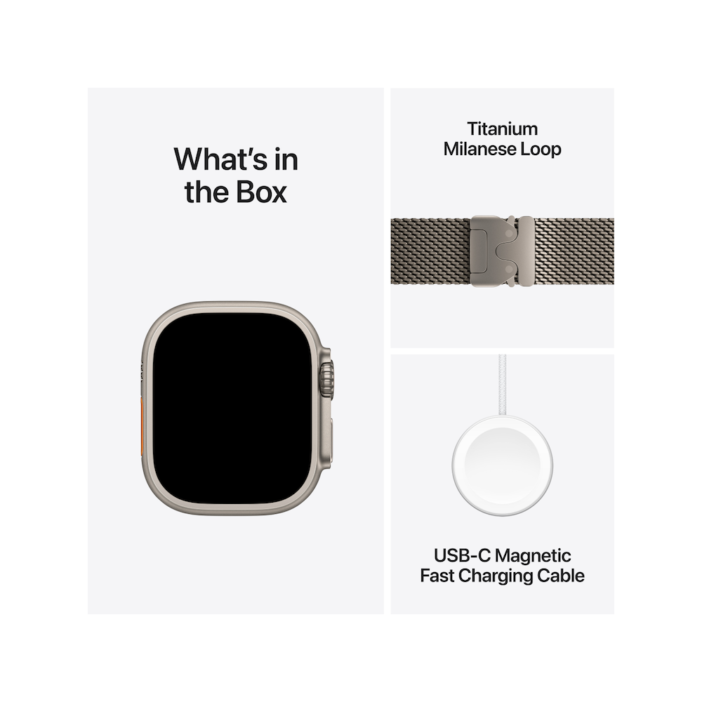 Apple Watch Ultra 2 Titanium Case with Titanium Milanese Loop