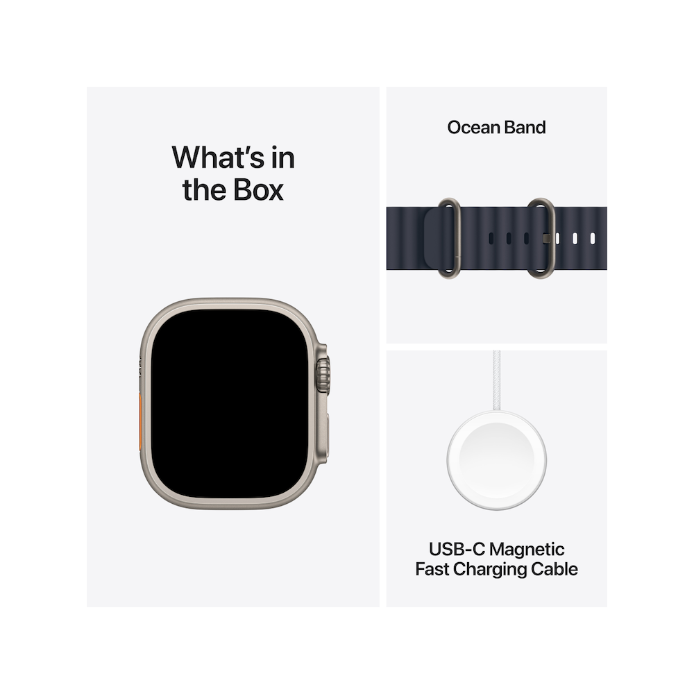 Apple Watch Ultra 2 Titanium Case with Blue Trail Loop