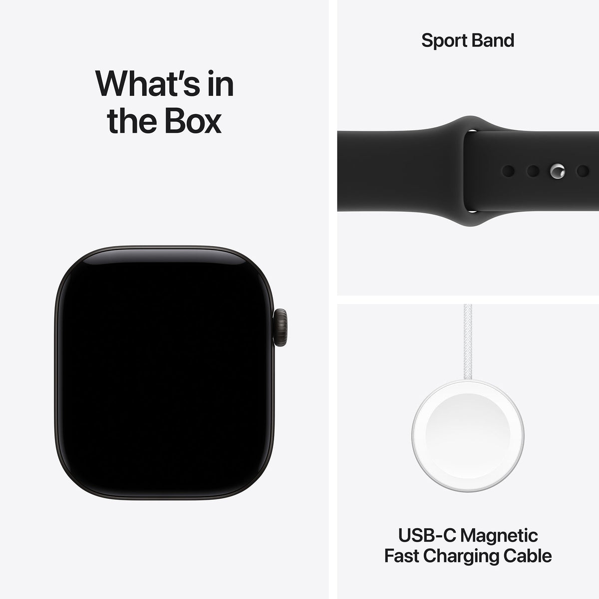 Apple Watch Series 12 GPS 42mm Black Aluminium Case with Black Sport Band - S/M