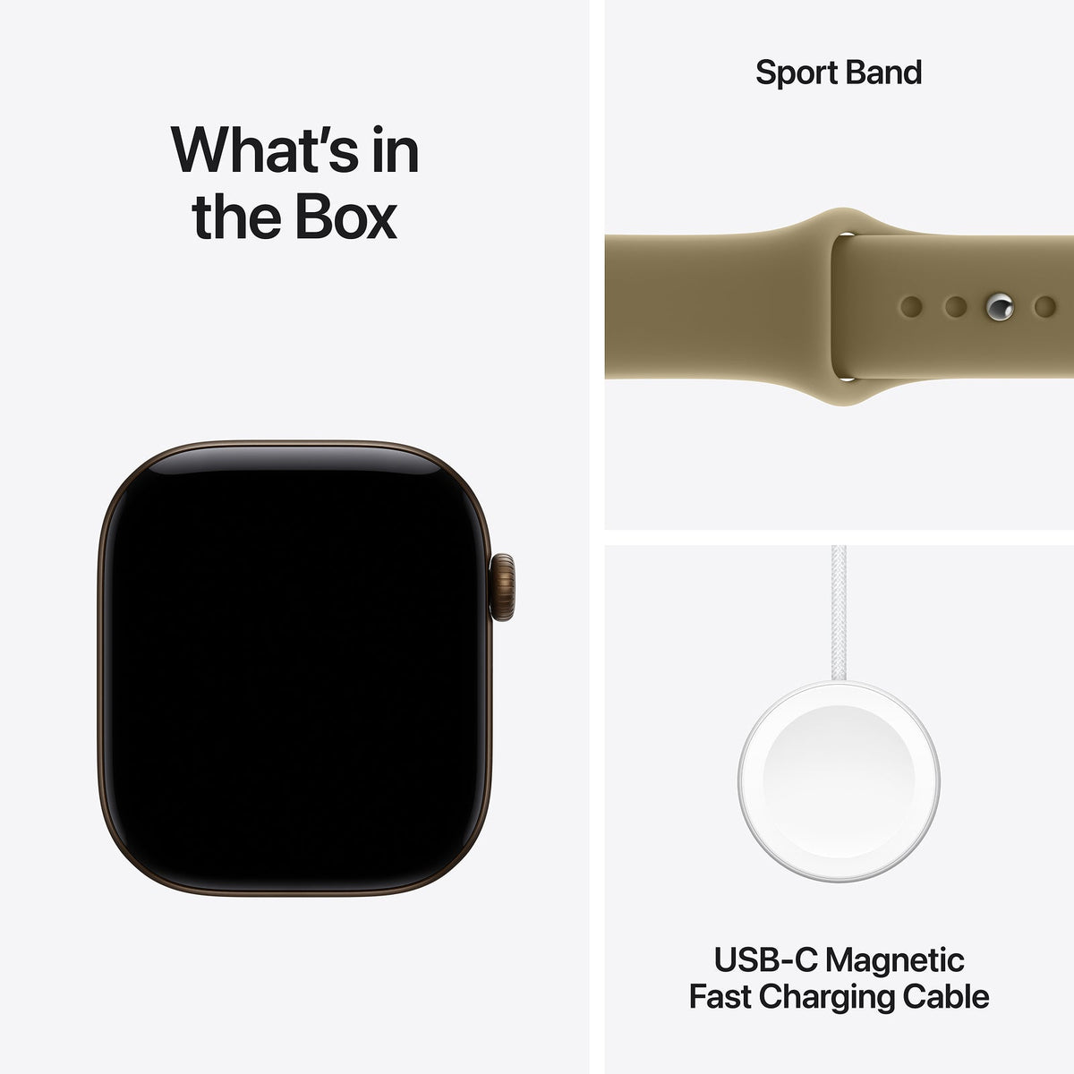 Apple Watch Series 12 GPS 42mm Dark Bronze Aluminium Case with Olive Sport Band - S/M