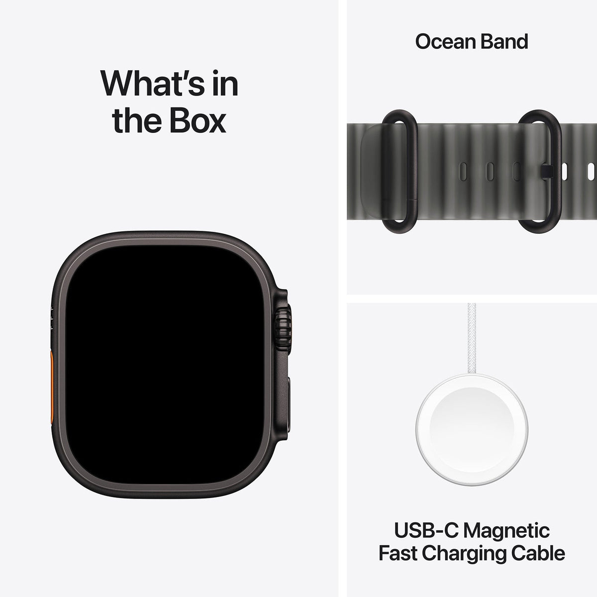 Apple Watch Ultra 4 GPS + Cellular 49mm Black Titanium Case with Translucent Black Ocean Band