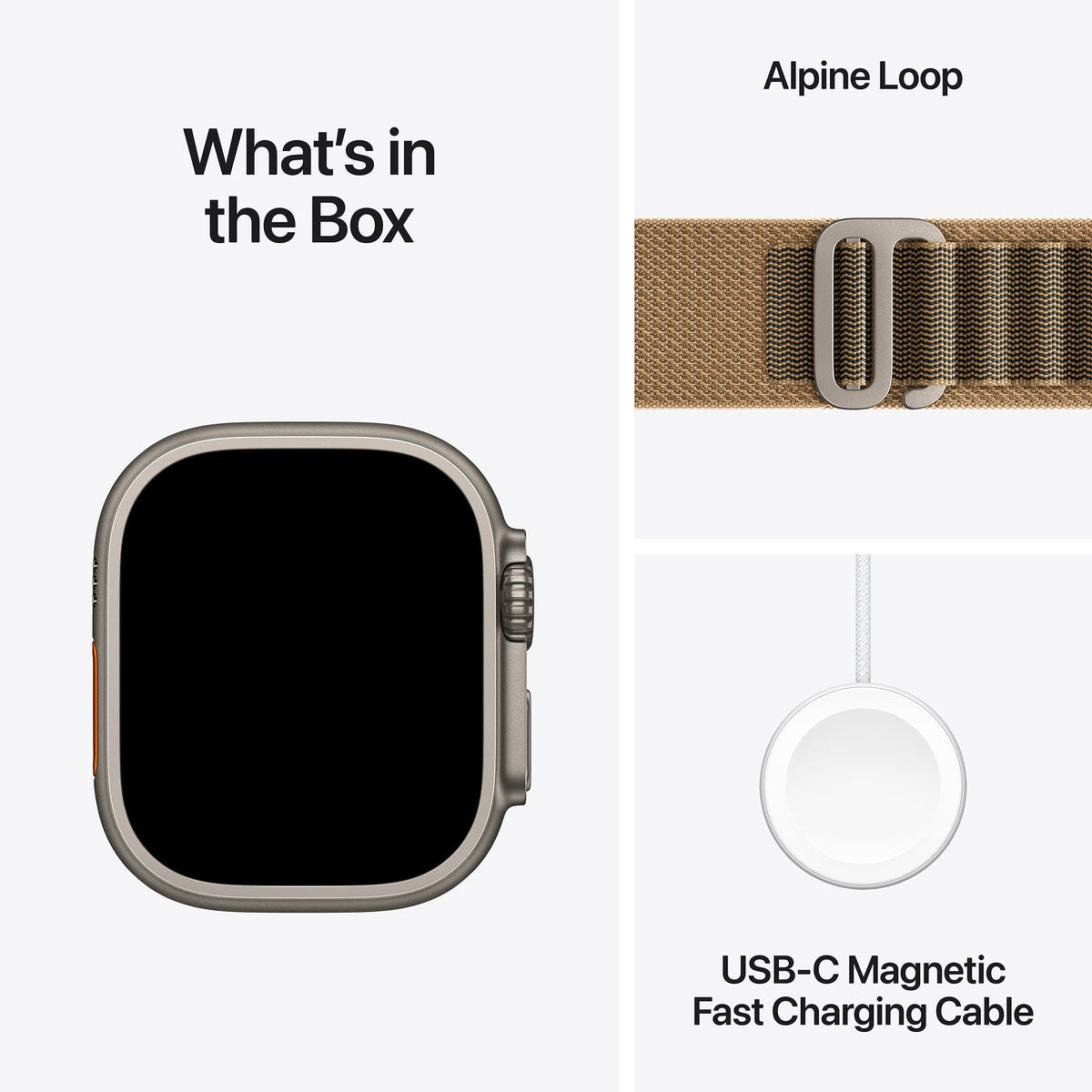 Apple Watch Ultra 4 GPS + Cellular 49mm Natural Titanium Case with Desert Alpine Loop - M