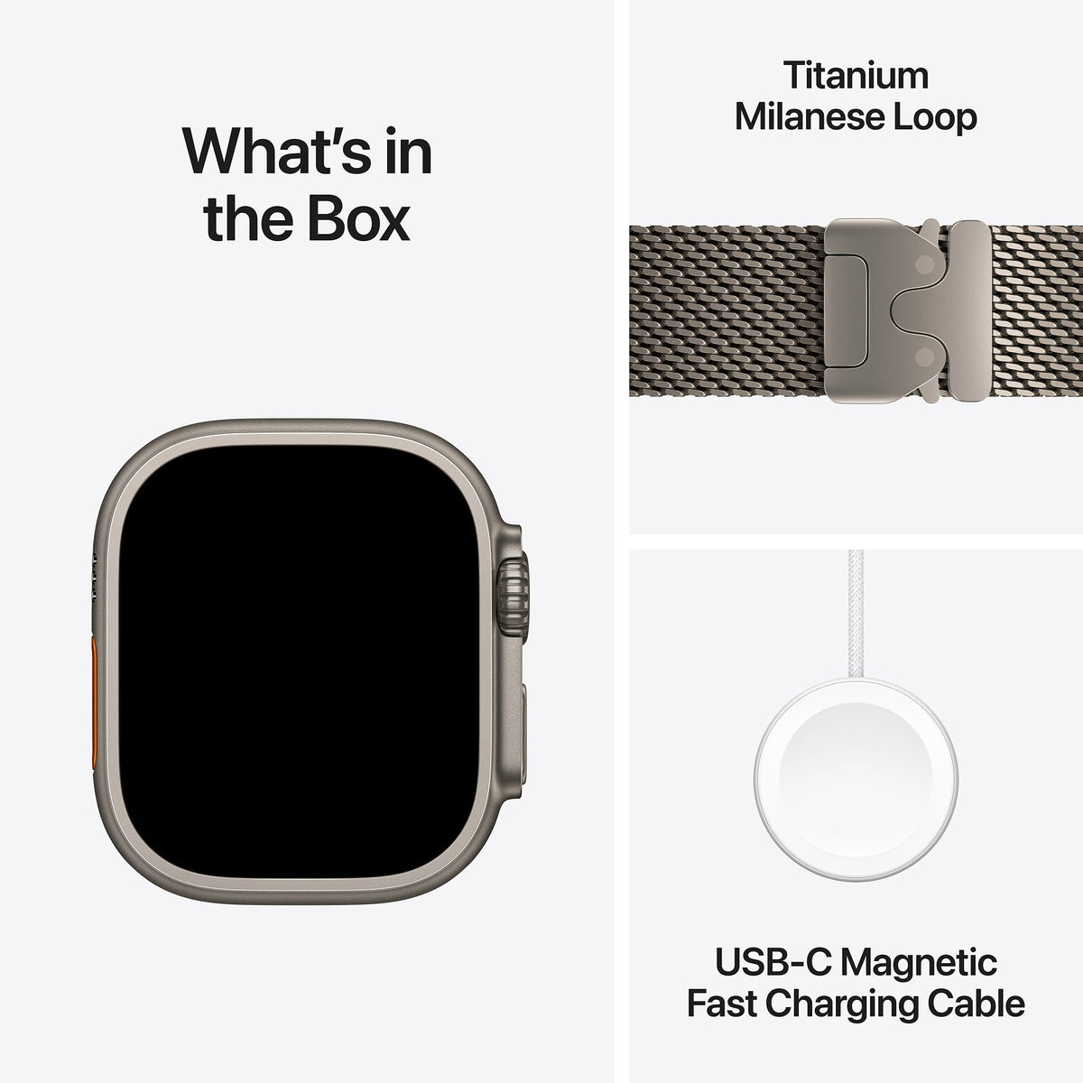 Apple Watch Ultra 4 GPS + Cellular 49mm Natural Titanium Case with Natural Titanium Milanese Loop - M