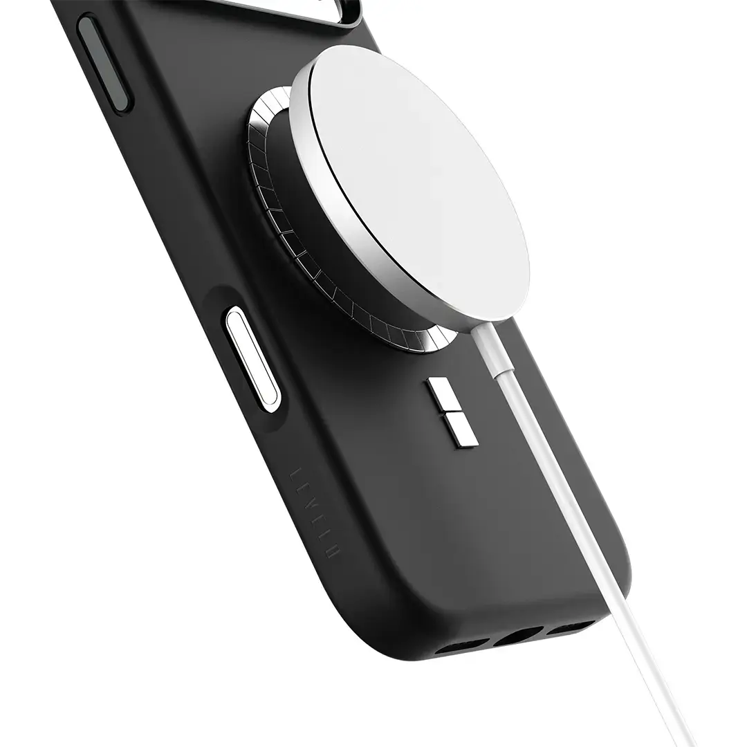 Levelo Iris Magsafe Liquid Silicone Case for 17 Pro Black