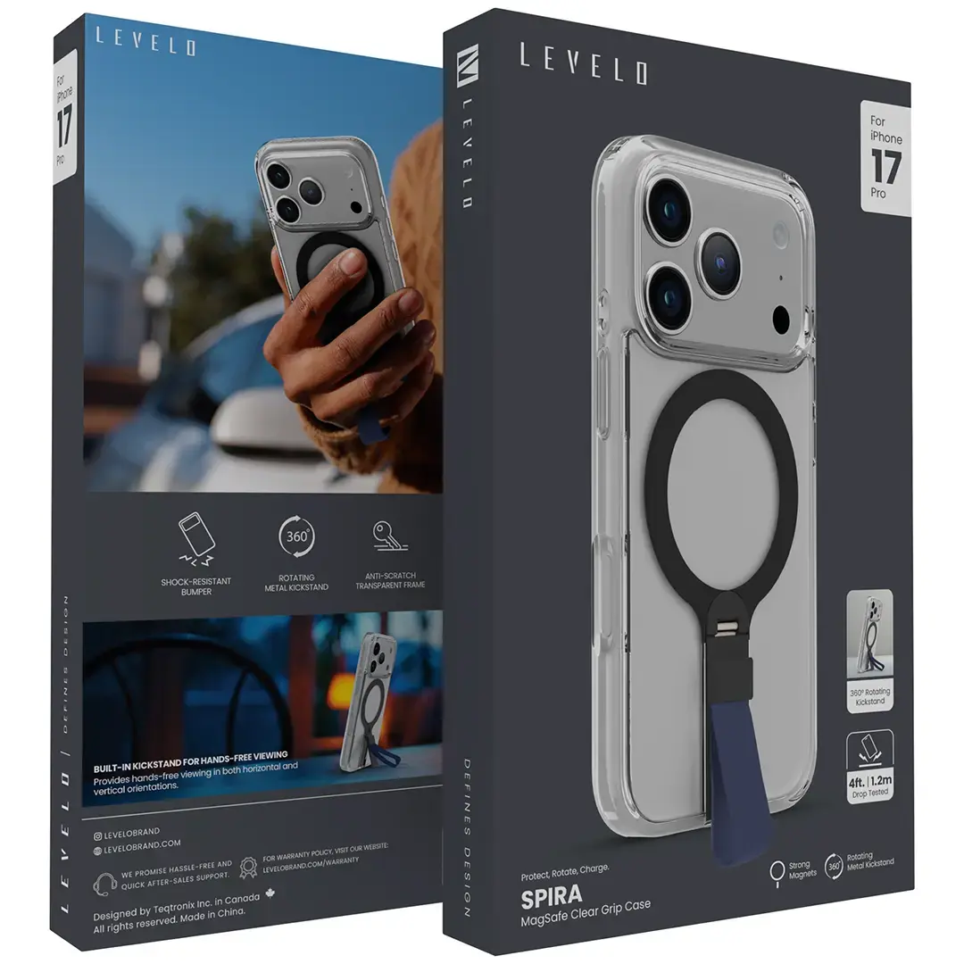 Levelo Spira Grip Case for iPhone 17 Pro Midnight Blue