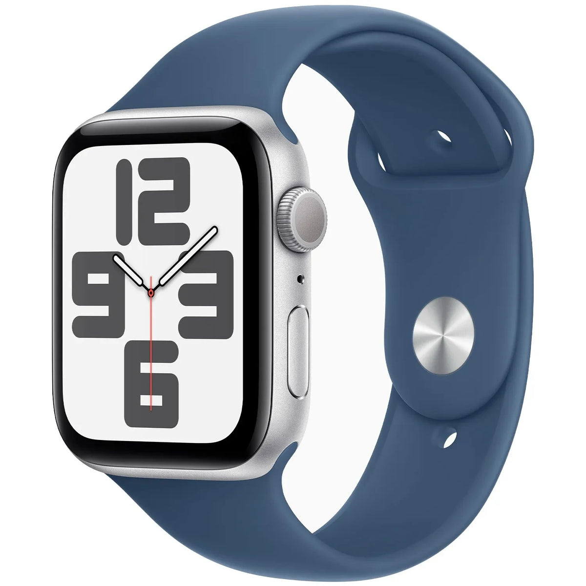 Apple Watch SE GPS 44mm Silver Aluminium Case with With Blue Sport Band