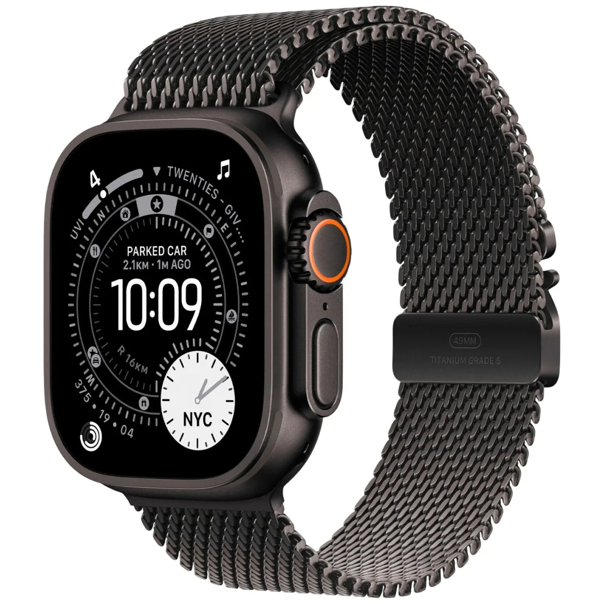 Apple Watch Ultra 3 Black Titanium Case with Trail Milanese Loop