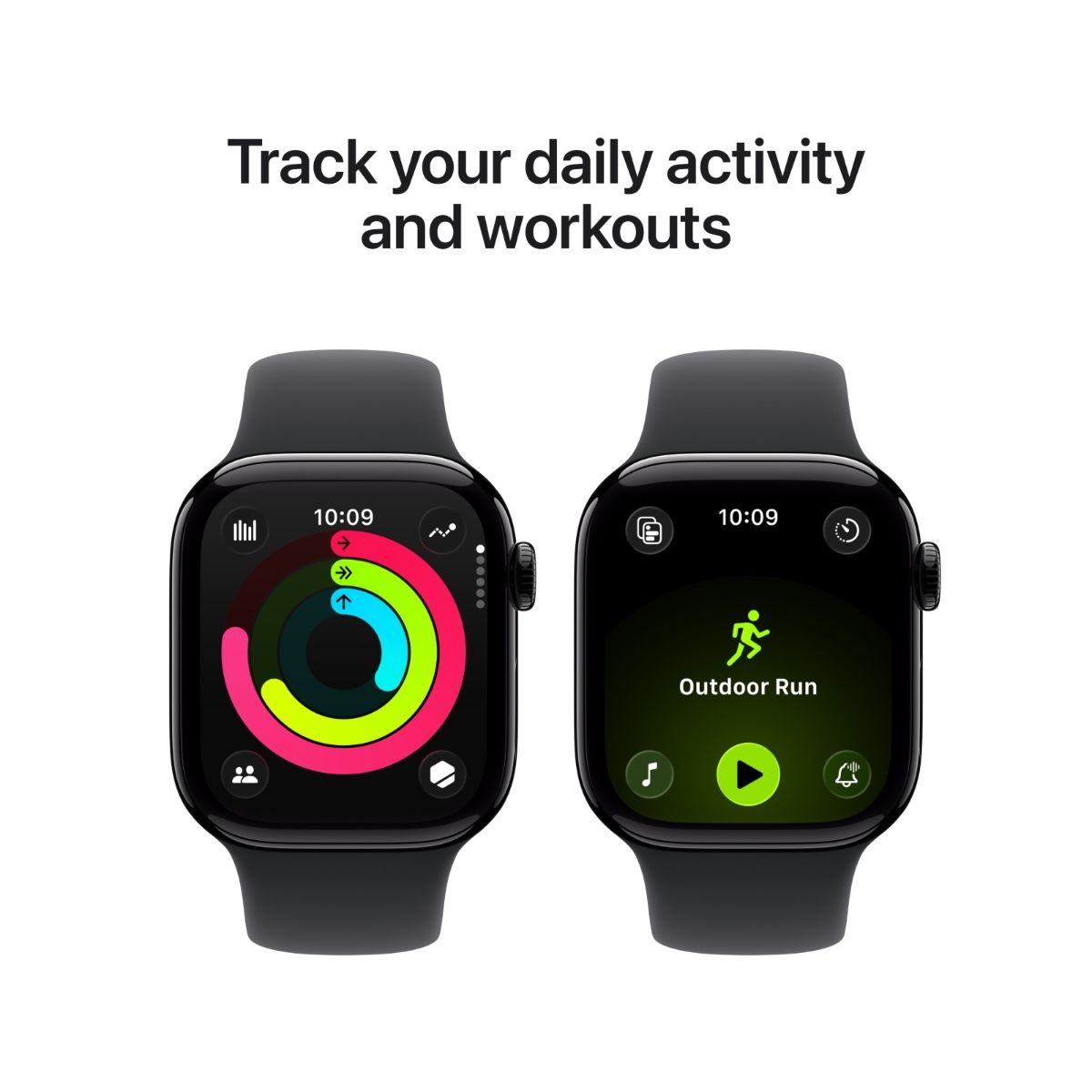 Apple Watch Series 11 42MM Jet Black Aluminum Case with Black Sport Band
