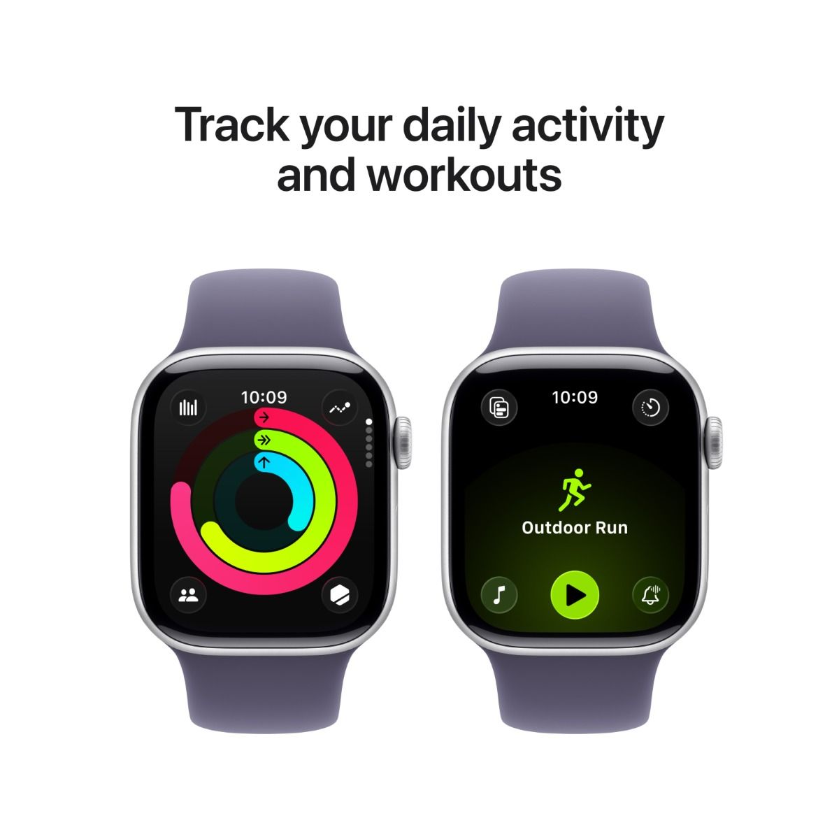 Apple Watch Series 11 46MM Silver Aluminium Case with Purple Fog Sport Band