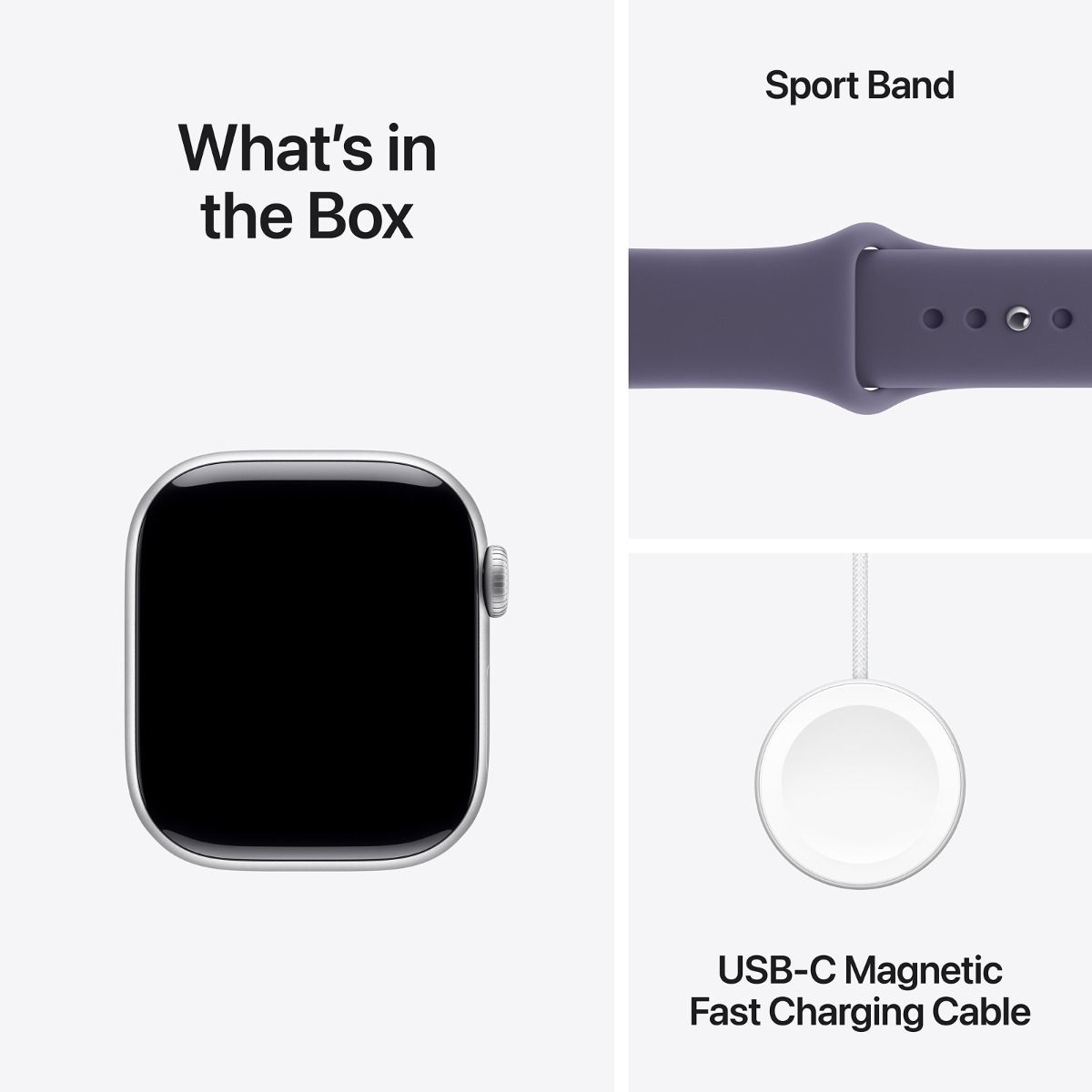 Apple Watch Series 11 46MM Silver Aluminium Case with Purple Fog Sport Band