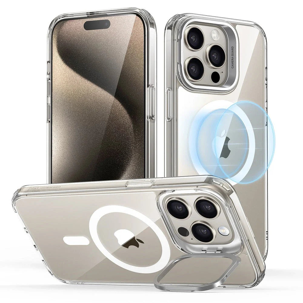 iPhone 15 Pro Max Classic Hybrid Case with Stash Stand
