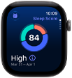 Apple Watch Series 12, aluminium case, space grey colour, sleep score circle graph, right side exterior, Digital Crown